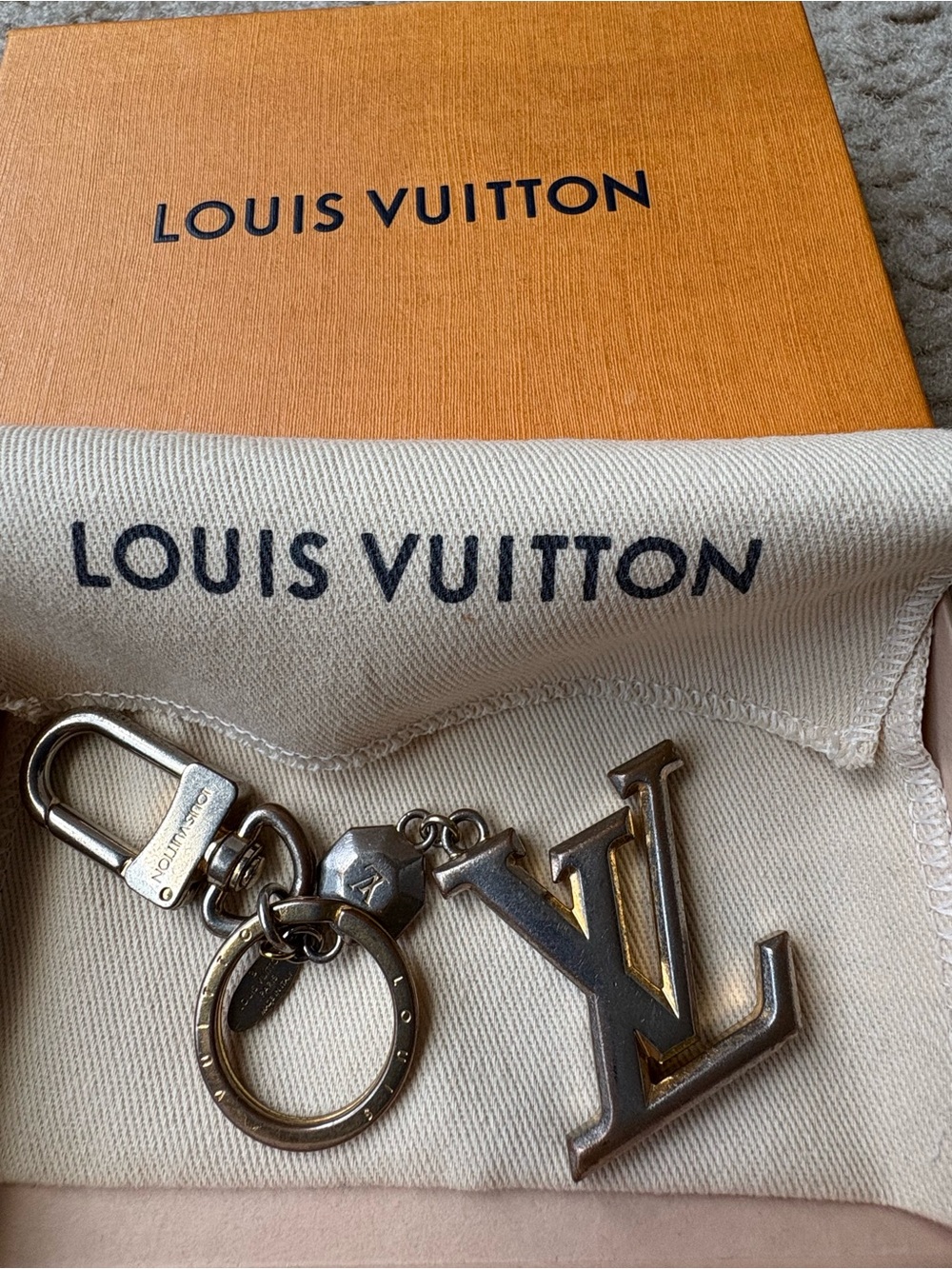 Louis Vuitton  Logo bag charm key ring